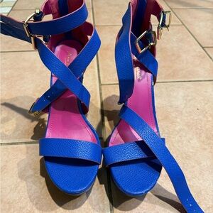 Blue and Pink Strappy Sandals